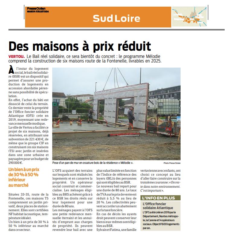 Des maisons à prix réduits à Vertou grâce au CIF